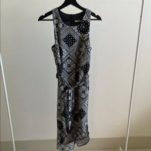 Elegant Black and White Patterned Dress